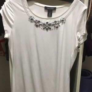 Jeweled white tee